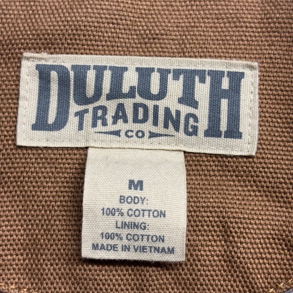 Duluth Trading Co. Fire Hose Flannel Lined Tan Brown Cotton Jacket M Mens 92322 - Picture 2 of 6